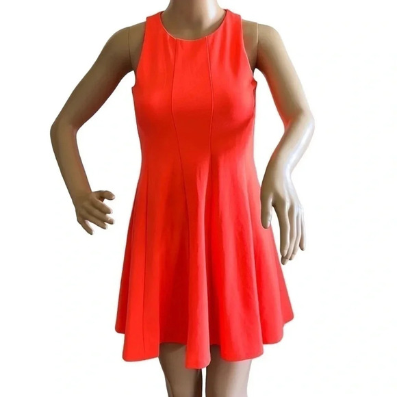 Nordstrom, halter dress ,fit & flare,lined,key hole,cut out,back zip,coral color - Picture 1 of 12